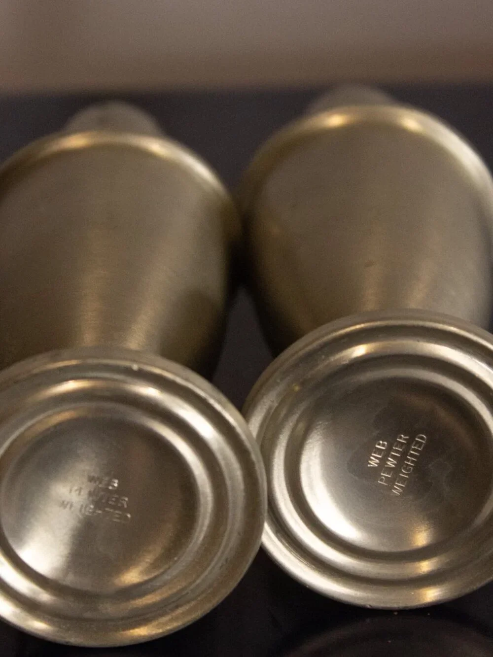 WEB Pewter Salt & Pepper Shakers (Weighted)
